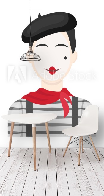 Picture of French mime icon in cartoon style isolated on white background France country symbol stock vector illustration